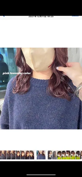 セミロング カラー パーマ ヘアアレンジ メンズ キッズ ネイル マツエク・マツパ 透明感カラー・レイヤ ー🎀amika🎀のヘアスタイル
