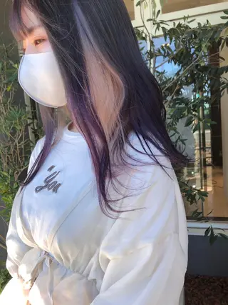 セミロング カラー 齋藤 佳以のヘアスタイル