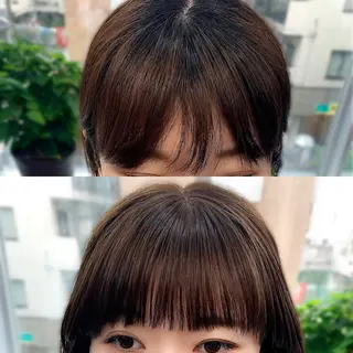 ミディアム カラー パーマ ヘアアレンジ メンズ キッズ ネイル マツエク・マツパ アイブロウ 似合せレイヤー/ 柔らか透明感カラーのヘアスタイル