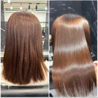 セミロング JIN|朝楽になる 乾かしただけで極艶髪のヘアスタイル