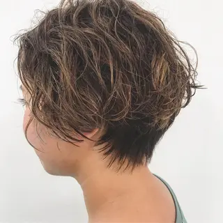 ショート カラー パーマ HBLディプロマ所有 AZUSAのヘアスタイル