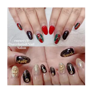 ミディアム ネイル 🐾enen style 🐾のネイルデザイン