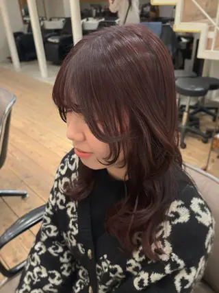 セミロング カラー 透明感/暖色カラー ミウのヘアスタイル