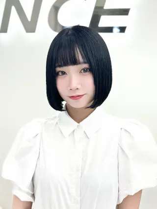 ミディアム カラー ヘアアレンジ 縮毛矯正🤍 盛れるボブ/ひかりのヘアスタイル