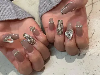 ネイル 韓国/ワンホン/長さ 出しつけ放題🎀のネイルデザイン