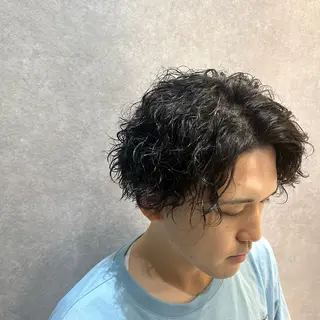 ショート パーマ メンズ パーマ/ハイトーン 🌀中川航亜🌀のヘアスタイル