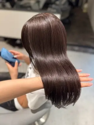 セミロング カラー ヘアセット/レイヤー 赤み消し/はるかのヘアスタイル