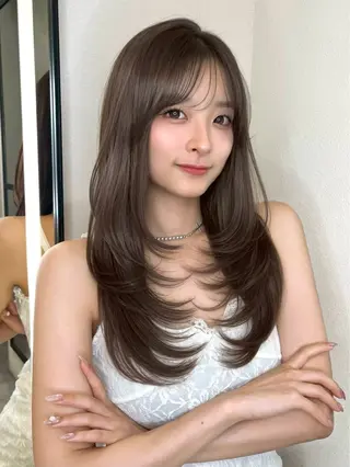 ロング 髪質改善/はるみ🌙 赤み消しカラーのヘアスタイル