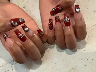 ネイル 韓国/ワンホン/長さ 出しつけ放題🎀のネイルデザイン