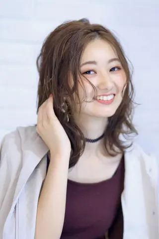 セミロング カラー 【韓国風／艶髪】 モテヘア/Ayanoのヘアスタイル