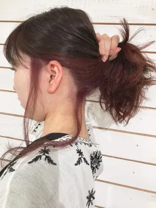 セミロング カラー ヘアアレンジ 🦋美髪／エクステ 🦋アベイクミのヘアスタイル