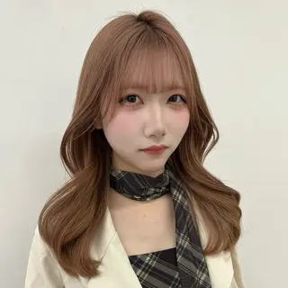 ロング カラー クルミ🤍推し活 🎀ピンクカラーのヘアスタイル
