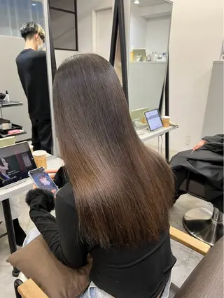 ロング パーマ 🍒モテ暖色カラー × うる艶✧ ゆなのヘアスタイル