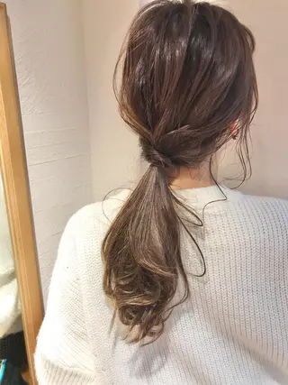 セミロング カラー ヘアアレンジ Satsuki ✂︎♡のヘアスタイル