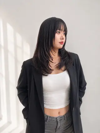 ロング カラー 城 慎太郎のヘアスタイル