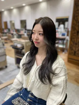 セミロング 前髪顔まわりカット 🌈中村海聖のヘアスタイル