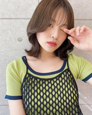 ミディアム カラー ヘアアレンジ 対馬 粘音のヘアスタイル
