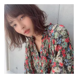 ミディアム カラー レイヤーボブ/ボブ 仲川和人のヘアスタイル
