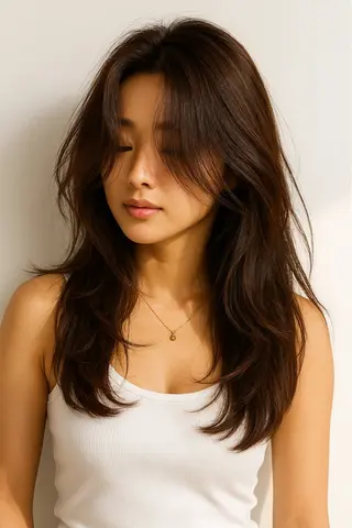 ミディアム タニ ユウのヘアスタイル