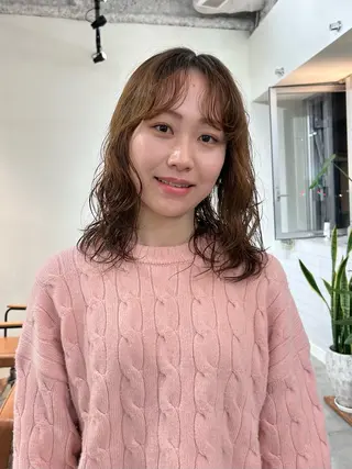 ミディアム みうら ありさのヘアスタイル