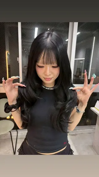 ロング もえ  / 盛れるヘア🖤‎🌙のヘアスタイル