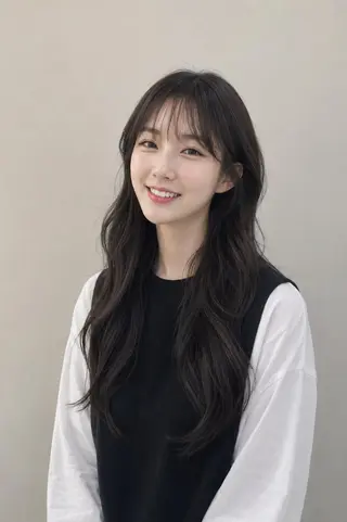 ロング 韓国特化エクステ🟨 エクステのヘアスタイル