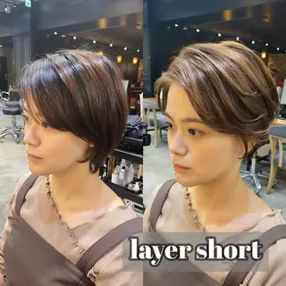 ショート カラー 透明感カラー🌿 グレージュ🐺陽介のヘアスタイル