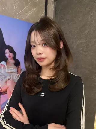 セミロング カラー caho/大阪梅田 韓国ヘア♡のヘアスタイル
