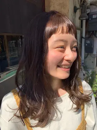 ロング カラー パーマ 加茂 しのぶのヘアスタイル
