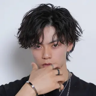 ショート カラー パーマ メンズ 🔥メンズ極🔥韓国 シャドウ/波巻き柿崎のヘアスタイル