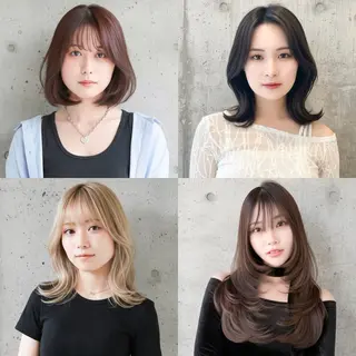ミディアム カラー パーマ 佐々木やすは/ レディースモデル募集のヘアスタイル