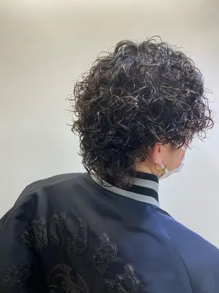 ミディアム パーマ メンズ 立川/メンズパーマ 厚進太郎のヘアスタイル