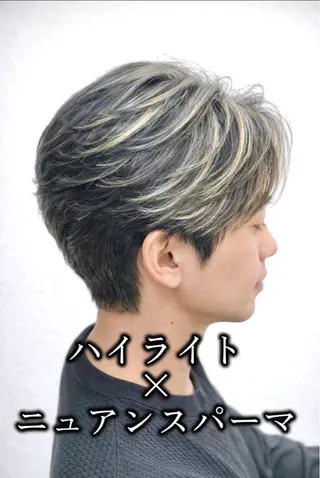ショート カラー パーマ メンズ メンズ特化/パーマ/ 髪質改善　高野奨馬のヘアスタイル