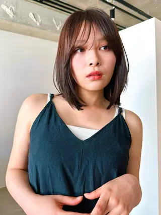 ミディアム カラー パーマ kazuki【顔周り ×レイヤーカット】のヘアスタイル