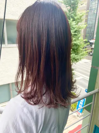 セミロング カラー moanin モーニンのヘアスタイル