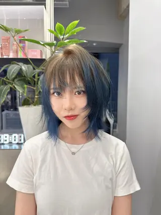 ミディアム カラー メンズ 新宿ブリーチ カラー美容師YUGOのヘアスタイル