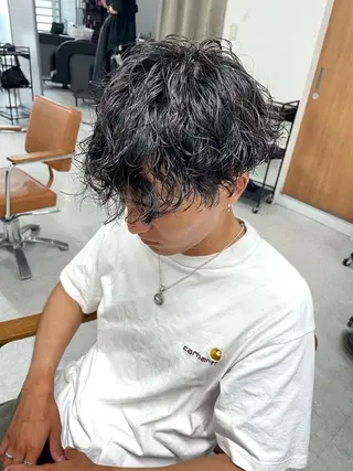 パーマ ヘアアレンジ メンズ 🌷FUKA🌷 まろやかハイトーンのヘアスタイル
