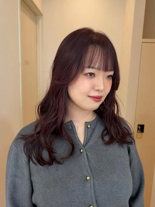 セミロング カラー 富永 美玖のヘアスタイル
