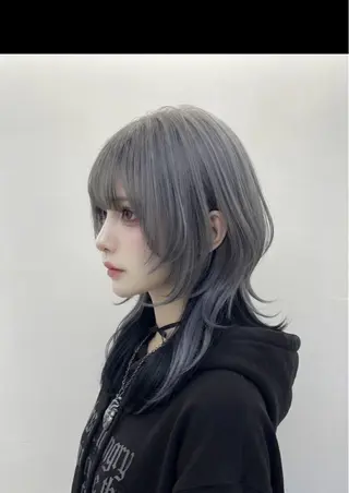 ミディアム カラー 🐺ウルフ特化🐺 ブリーチ/メンズ/栄のヘアスタイル
