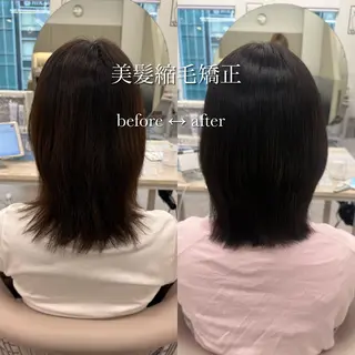 セミロング 美髪矯正/ベージュ カラー🧸綾里のヘアスタイル
