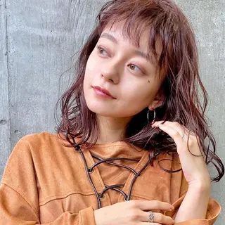 ミディアム カラー パーマ ヘアアレンジ 【ダメージレス施術】 【透明感】北村 拓也のヘアスタイル