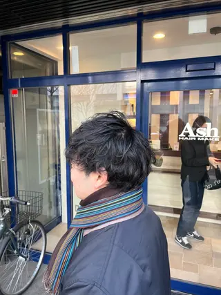 パーマ メンズ 大人透明感艶カラー 寺田稜のヘアスタイル