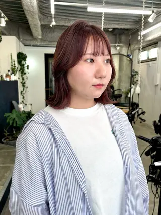 ミディアム カラー 暖色系特化さくら /福岡天神/レイヤーのヘアスタイル