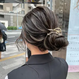 カラー ヘアアレンジ 白髪ぼかしハイライト 茗荷谷駅徒歩2分のヘアスタイル
