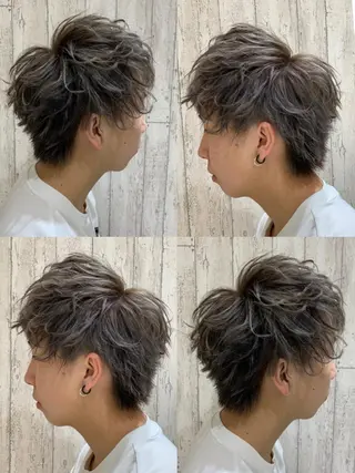 ショート カラー パーマ ヘアアレンジ メンズ 🔥メンズパーマ 特化 渡辺一翔のヘアスタイル