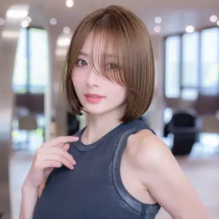 ミディアム 原宿/韓国/髪質改善 /レイヤー/ボブのヘアスタイル