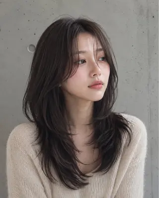 セミロング カラー ヘアアレンジ 🌫️大人韓国ヘア 🌫️naoyaのヘアスタイル