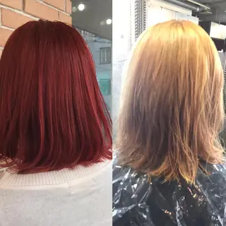 ミディアム カラー パーマ ヘアアレンジ メンズ キッズ ネイル マツエク・マツパ サロンドミルク 原宿のヘアスタイル