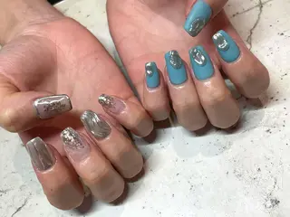 ネイル 韓国/ワンホン/長さ 出しつけ放題🎀のネイルデザイン