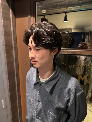 ミディアム パーマ 俵 知広のヘアスタイル